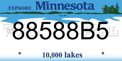 88588B5 Minnesota License Plate
