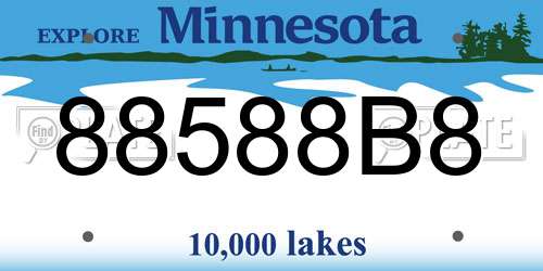 88588B8 Minnesota License Plate