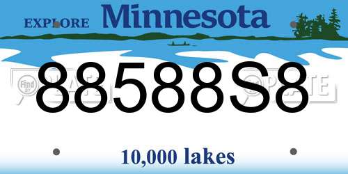 88588S8 Minnesota License Plate