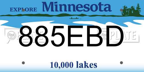 885EBD Minnesota License Plate