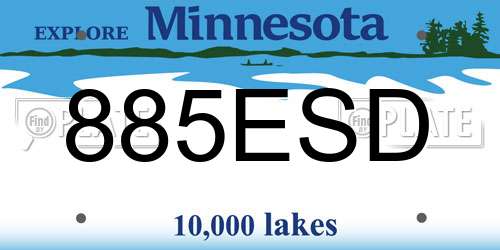 885ESD Minnesota License Plate
