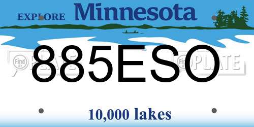 885ESO Minnesota License Plate