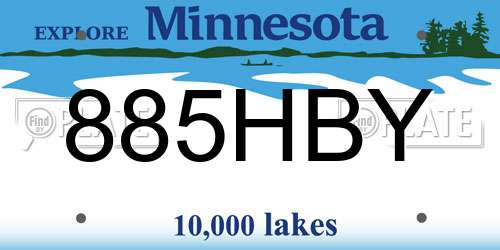885HBY Minnesota License Plate