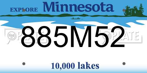 885M52 Minnesota License Plate