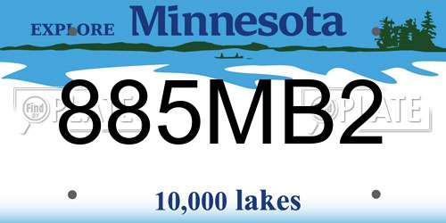 885MB2 Minnesota License Plate