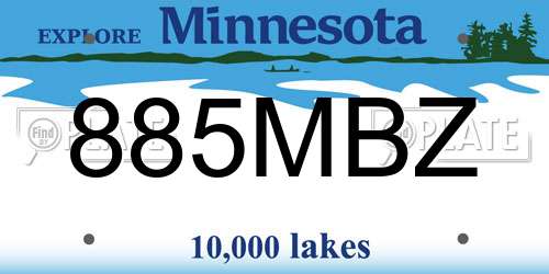 885MBZ Minnesota License Plate