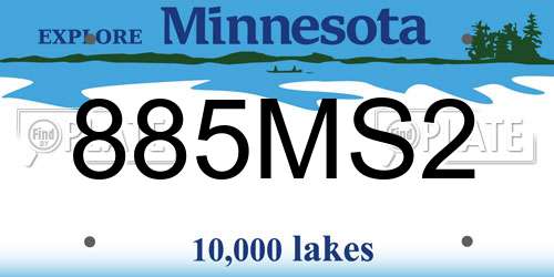 885MS2 Minnesota License Plate