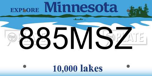 885MSZ Minnesota License Plate