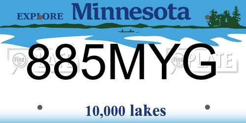 885MYG Minnesota License Plate