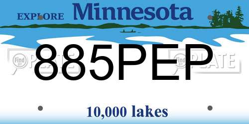 885PEP Minnesota License Plate