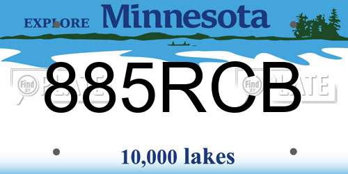 885RCB Minnesota License Plate