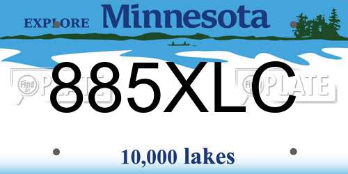 885XLC Minnesota License Plate