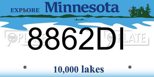 8862DI Minnesota License Plate