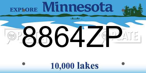 8864ZP Minnesota License Plate