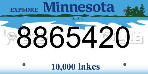 8865420 Minnesota License Plate