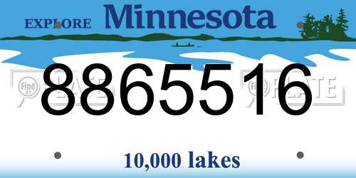 8865516 Minnesota License Plate