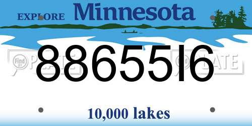 88655I6 Minnesota License Plate