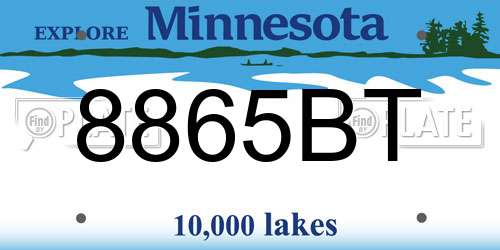 8865BT Minnesota License Plate