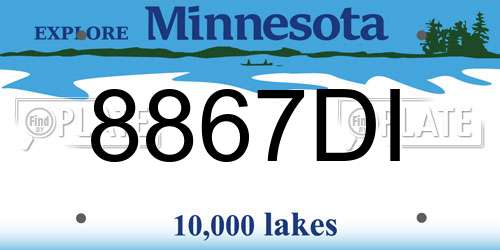 8867DI Minnesota License Plate