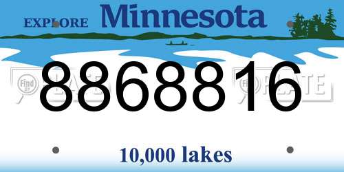 8868816 Minnesota License Plate