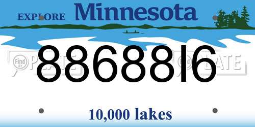 88688I6 Minnesota License Plate