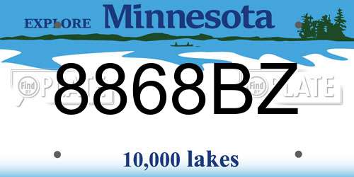 8868BZ Minnesota License Plate