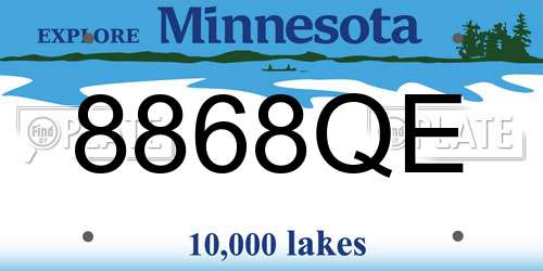 8868QE Minnesota License Plate