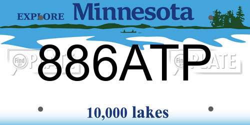 886ATP Minnesota License Plate