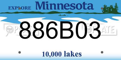 886B03 Minnesota License Plate