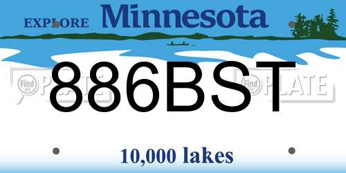 886BST Minnesota License Plate