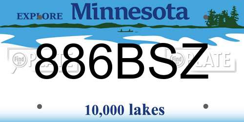 886BSZ Minnesota License Plate