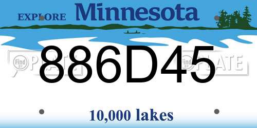 886D45 Minnesota License Plate