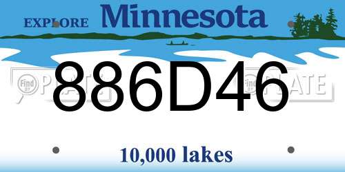 886D46 Minnesota License Plate