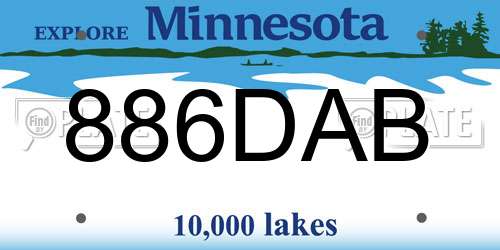886DAB Minnesota License Plate