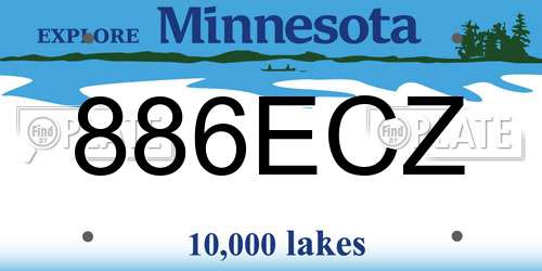886ECZ Minnesota License Plate