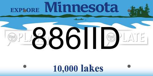 886IID Minnesota License Plate