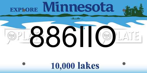 886IIO Minnesota License Plate