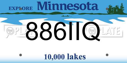 886IIQ Minnesota License Plate