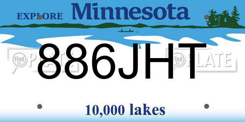 886JHT Minnesota License Plate