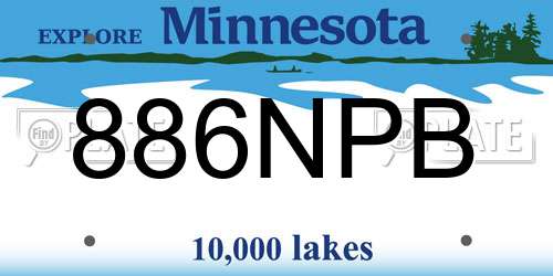 886NPB Minnesota License Plate