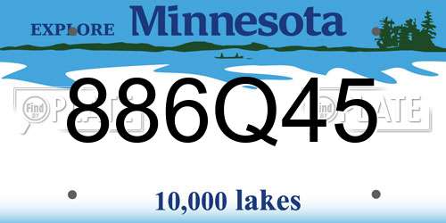 886Q45 Minnesota License Plate