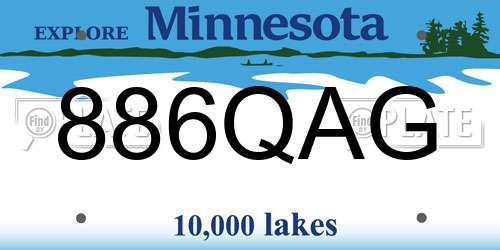886QAG Minnesota License Plate