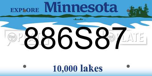 886S87 Minnesota License Plate