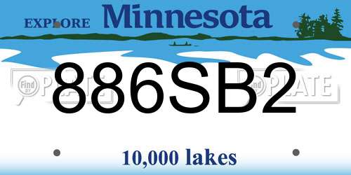 886SB2 Minnesota License Plate