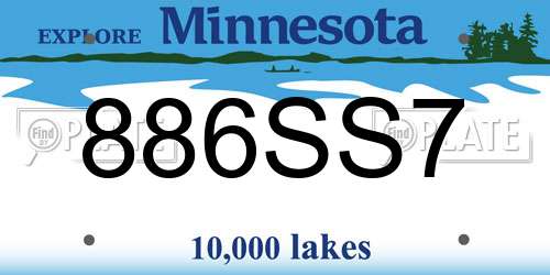 886SS7 Minnesota License Plate