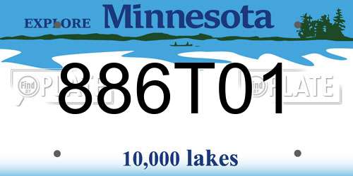 886T01 Minnesota License Plate