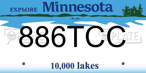 886TCC Minnesota License Plate