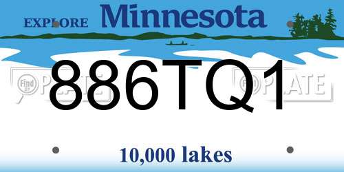 886TQ1 Minnesota License Plate