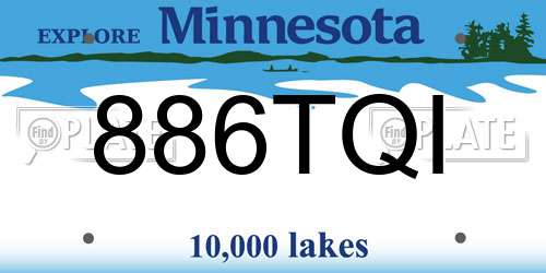 886TQI Minnesota License Plate