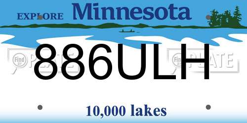 886ULH Minnesota License Plate